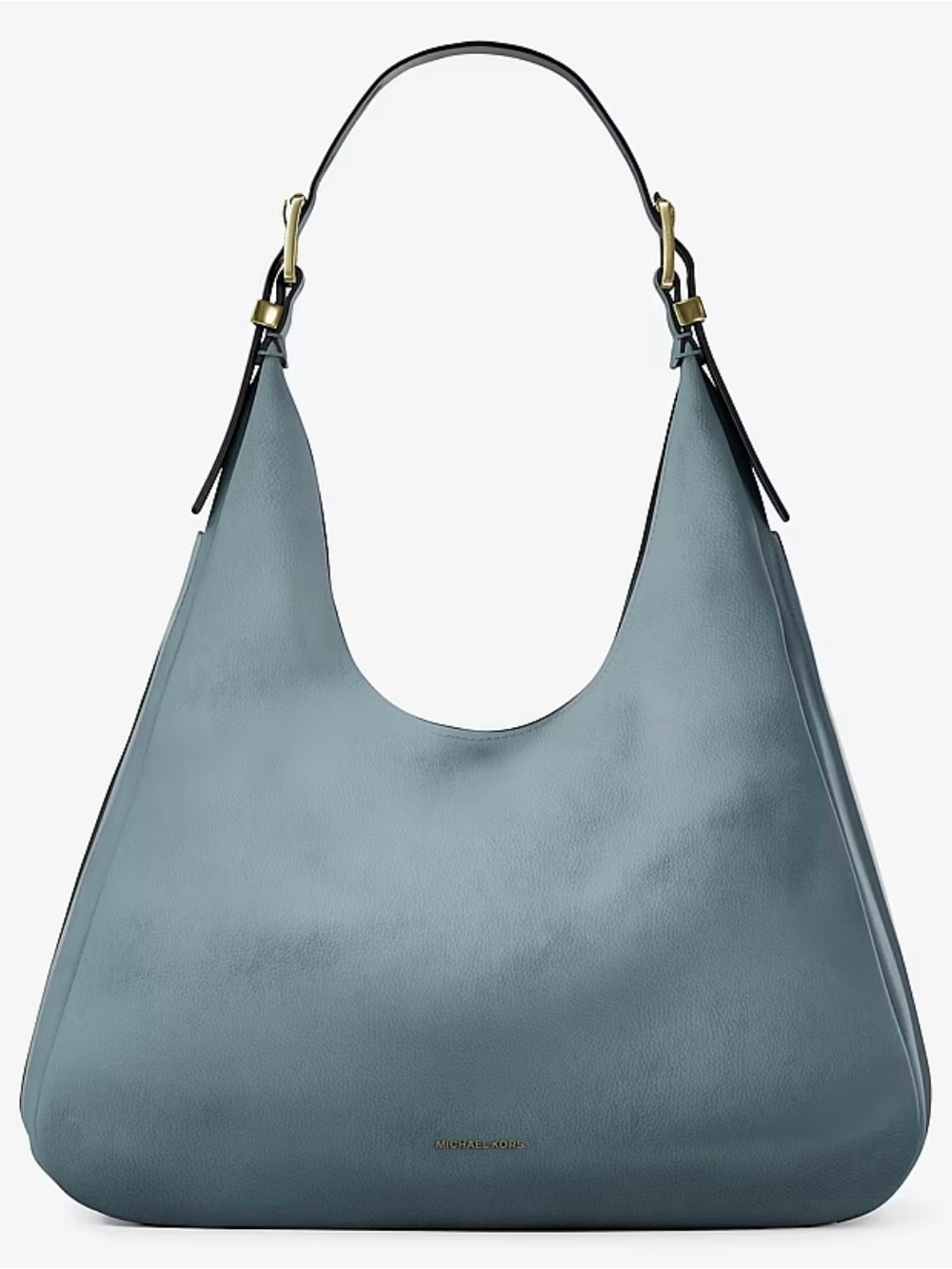 Authentic Michael Kors Slate Blue Hobo Bag with Gold-Tone Hardware